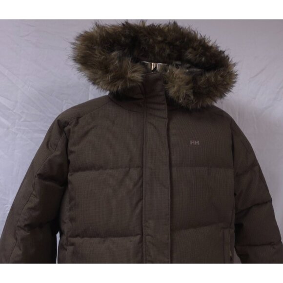 Helly Hansen Womens XL Brown Namsos Bomber HTXP Waterproof Down Filled Jacket - Picture 2 of 16